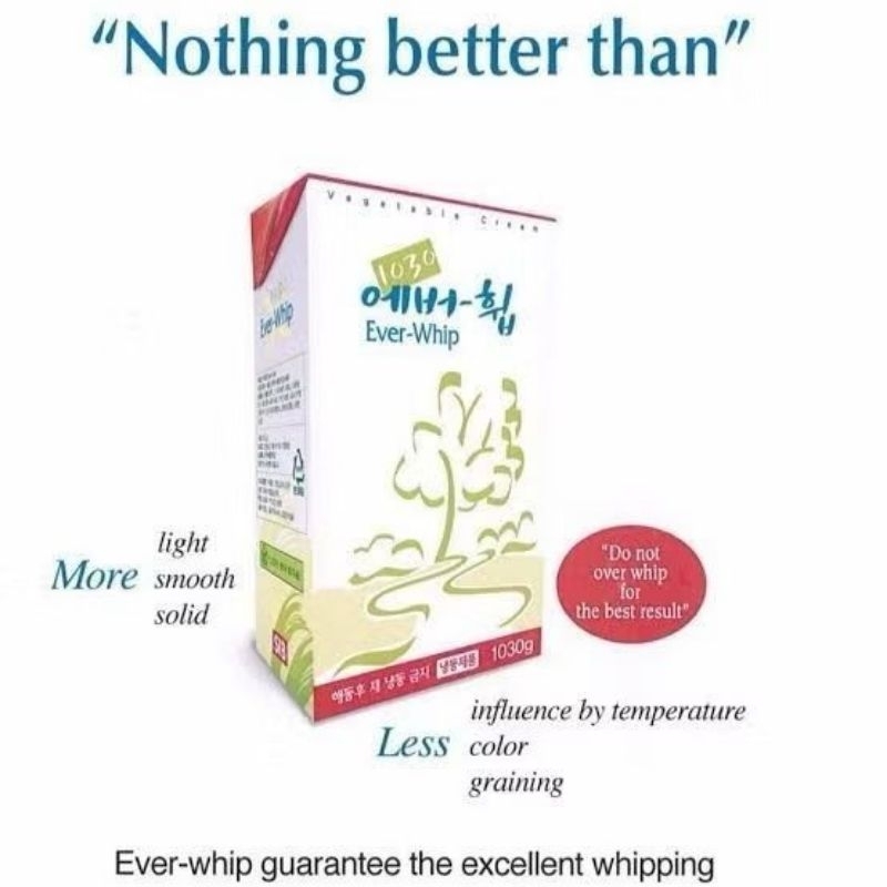 

EVER WHIP KRIM NABATI ORIGINAL SUGAR FREE/ NON DAIRY WHIPPED CREAM