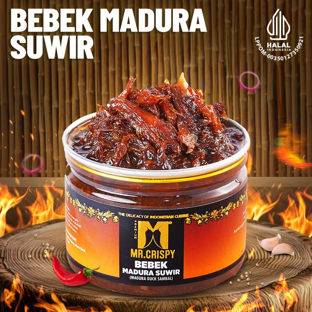 Bebek Madura Suwir/Sambel Bebek Madura/Bumbu Ireng Asli Madura Mr.Crispy