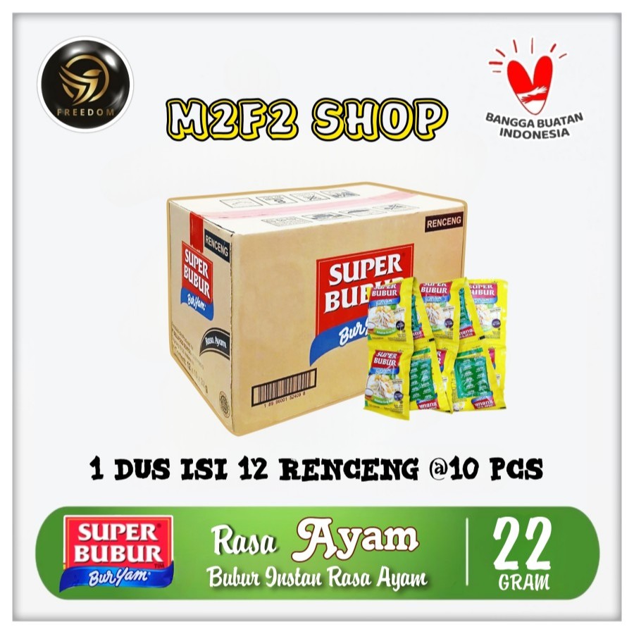 Bubur Instan Super Bubur BURYAM Seduh Rasa Ayam Sachet - 22 gr (Kemasan Karton)