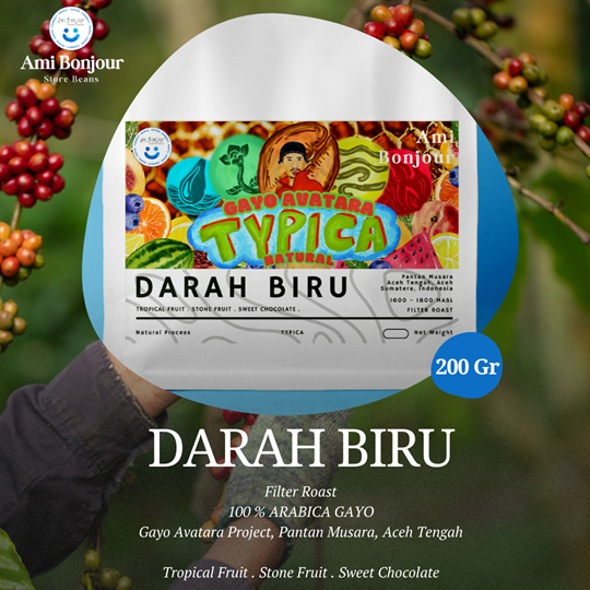 

Ami Bonjour - Darah Biru - Biji Kopi Filter Roast Coffee Bean - Kopi Arabica Natural Gayo - 200 Gram