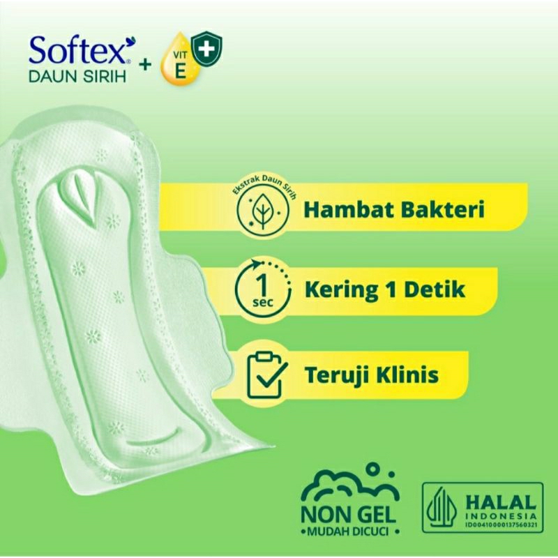 softex pembalut daun sirih isi 30pcs wing 23cm