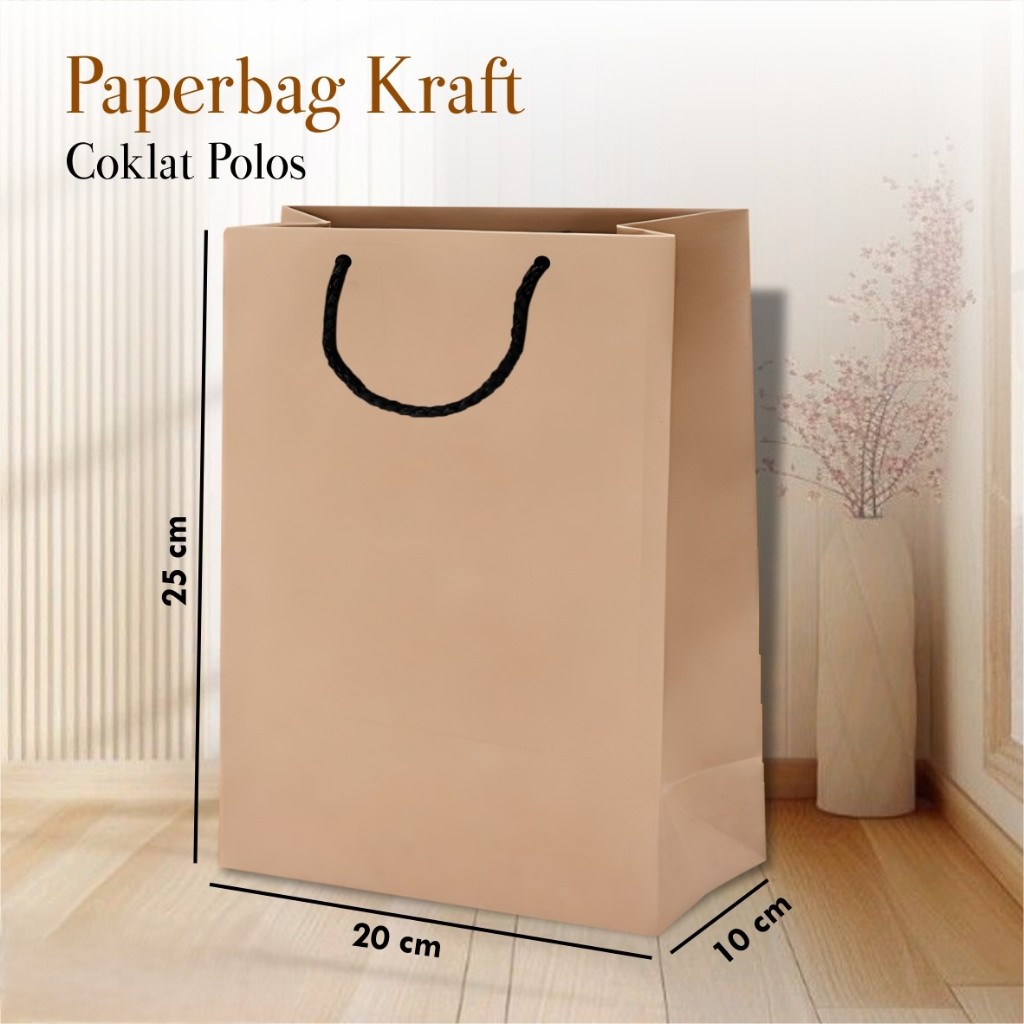 

TAS SOUVENIR PERNIKAHAN UKURAN 20 x 25 x 10 CM - PAPER BAG SOUVENIR BAHAN KERTAS KRAFT POLOS