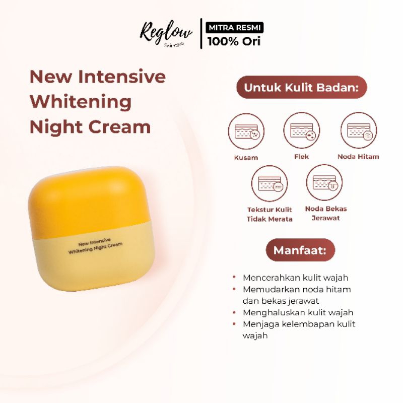 REGLOW NIGHT CREAM , WHITENING CREAM FLEK HITAM, DR SHINDY