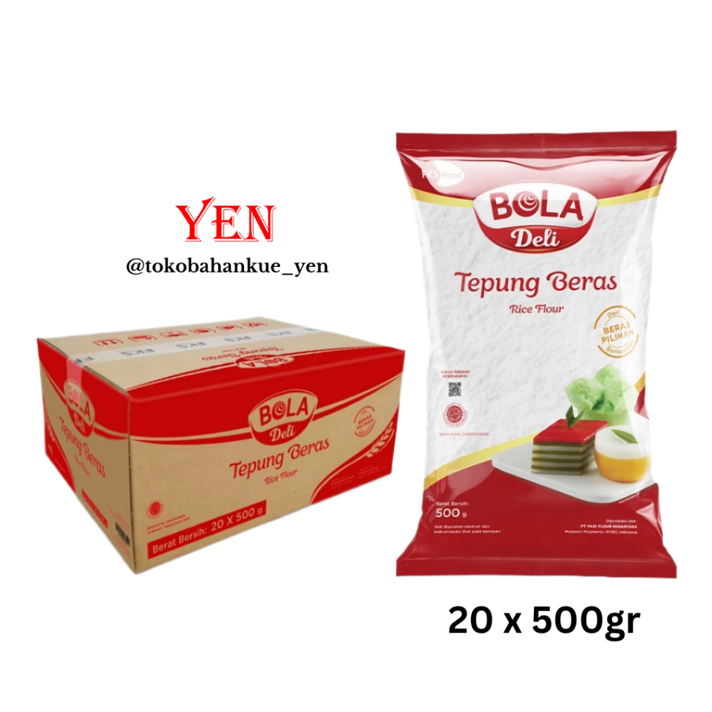 

BOLA Deli Tepung Beras / Rice Flour 20 x 500 gr Karton