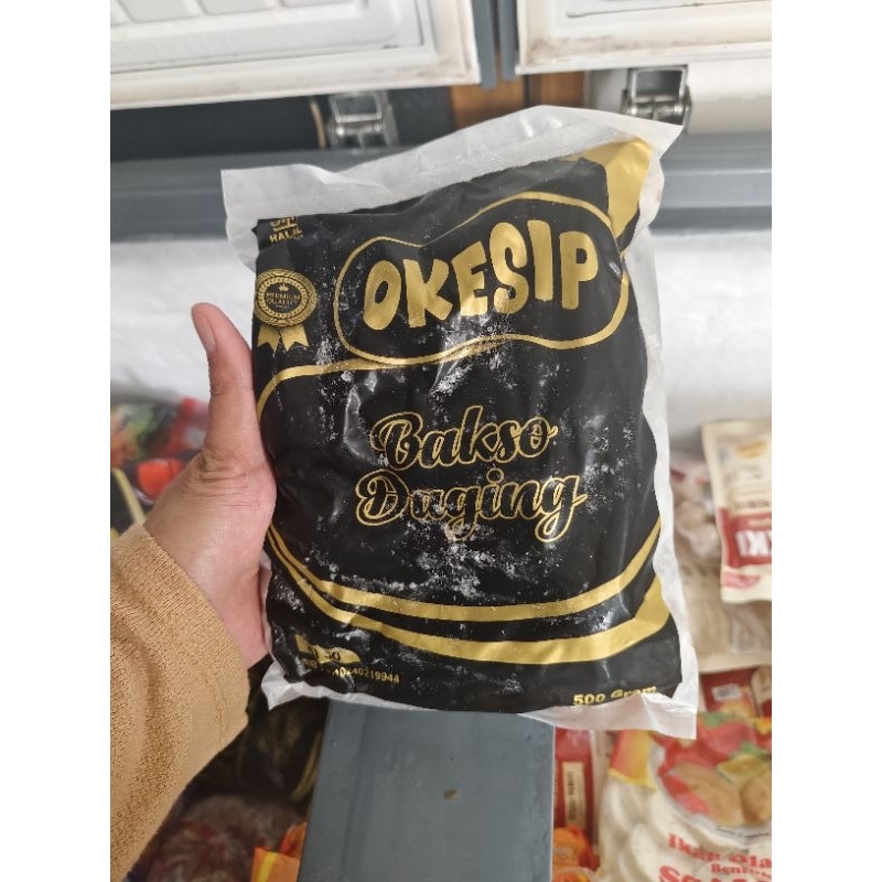 

Bakso Sapi kombinasi merk oke sip berat 500 gram