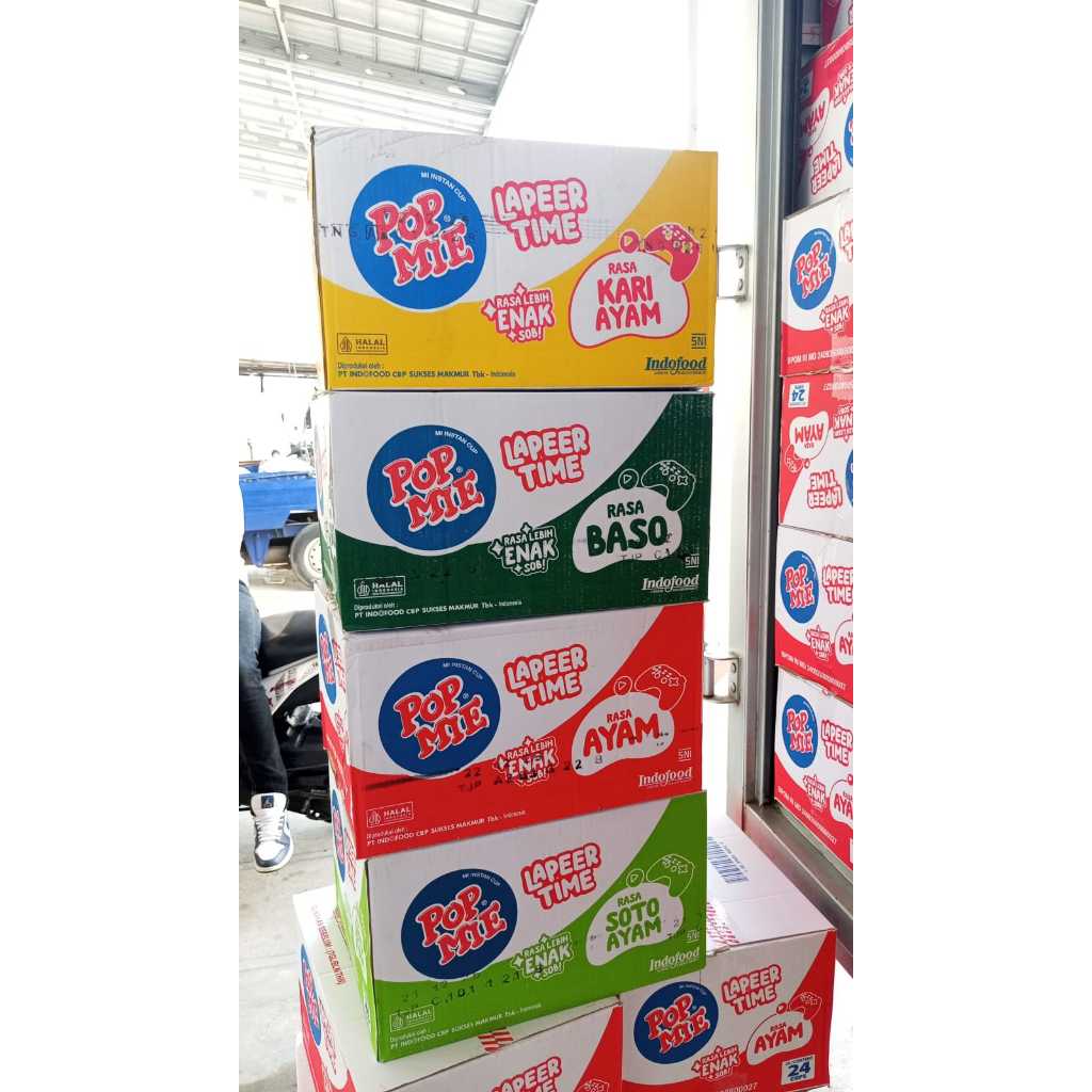 

1 DUS Pop Mie (kemasan baru) Varian Baso Kari Ayam Soto Ayam 75gr Mie Instant
