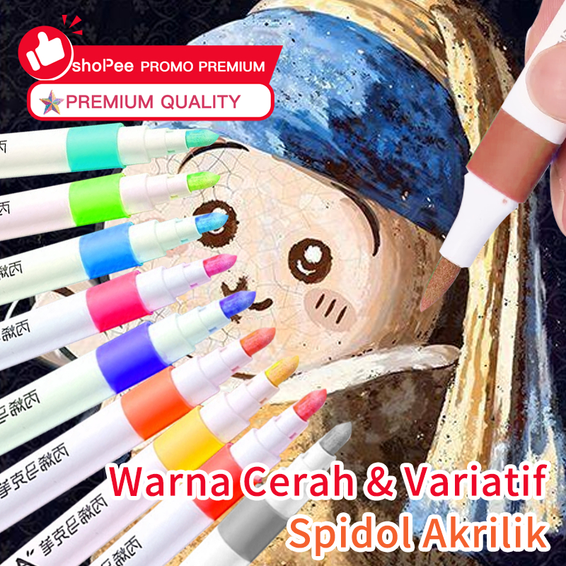 

Pen Akrilik Marker Set Spidol Akrili Painter DIY Painting Warna Cepat Kering Tahan Air Menggambar