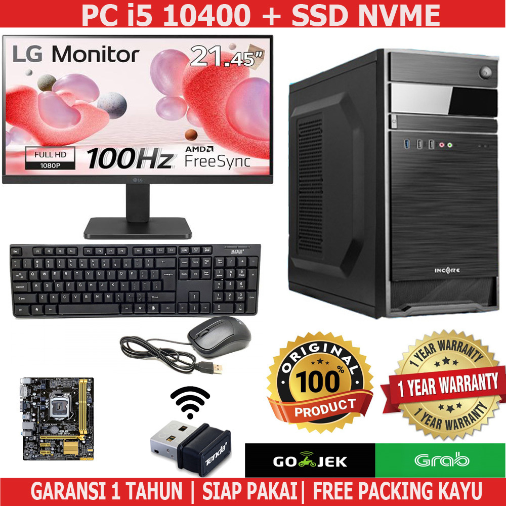 KOMPUTER/PC RAKITAN KANTOR/SEKOLAH/ADMIN i5-10400 FULLSET