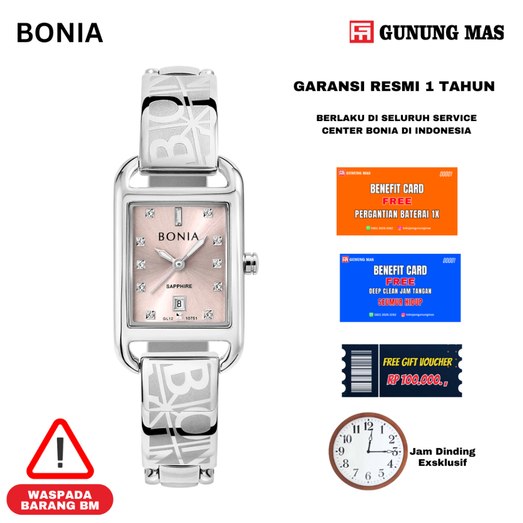 Bonia Seri B10751-2377 Jam Tangan Pria 100% Original