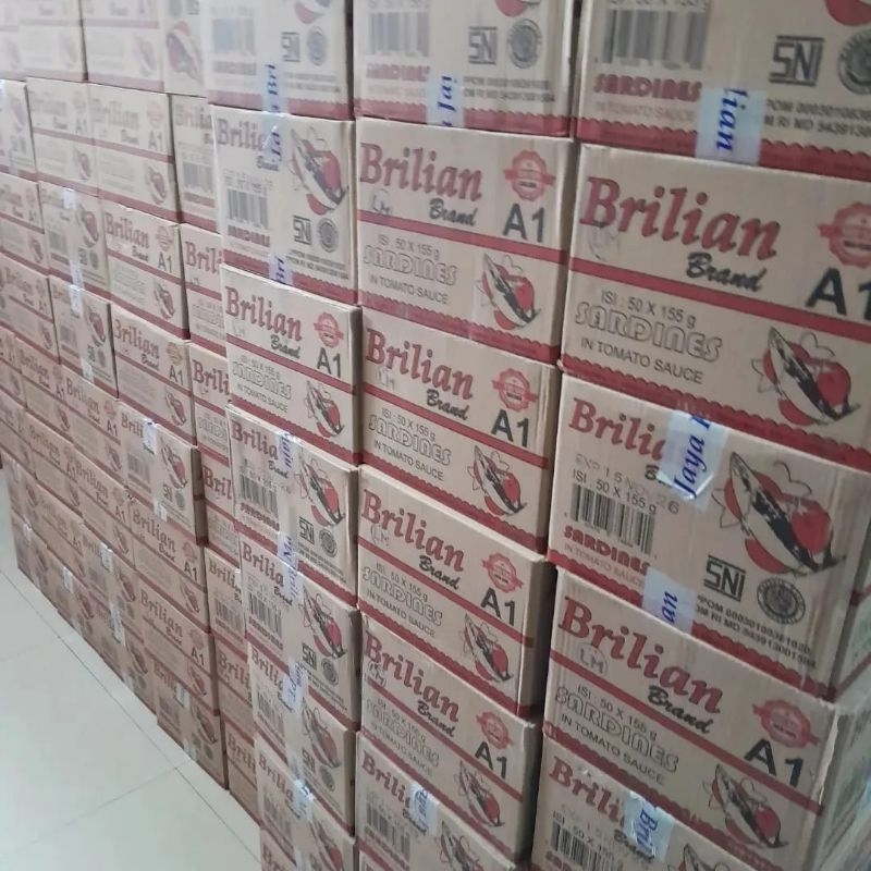 

sarden brilian sauce tomat 425 gr 1 karton isi 24 kaleng exp 2028
