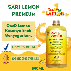 

RB22 OneD Sari Lemon Premium 500ML 100% Lemon Asli Diperas Dadakan Wanginya Lemon Banget Untuk Diet