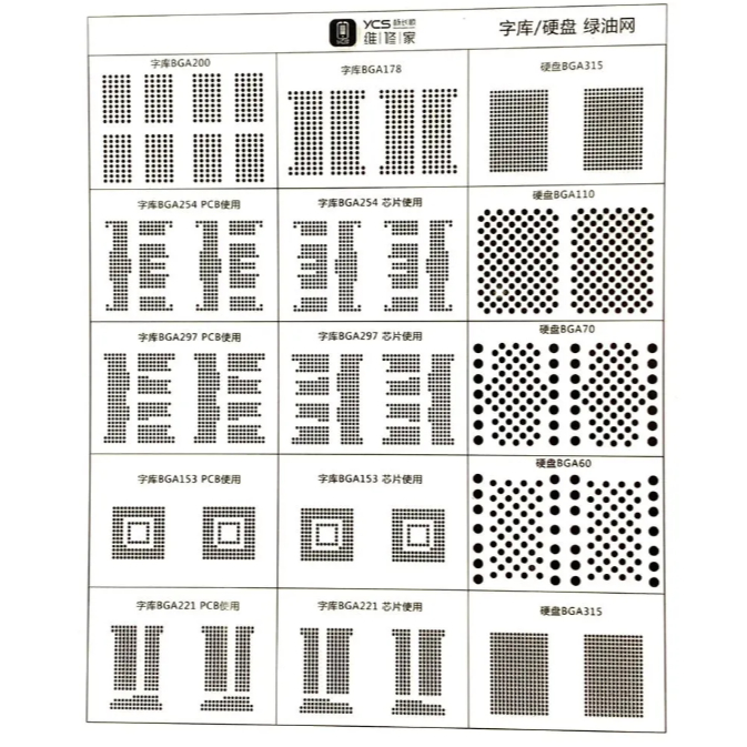 ycs NAND solder mask stencil