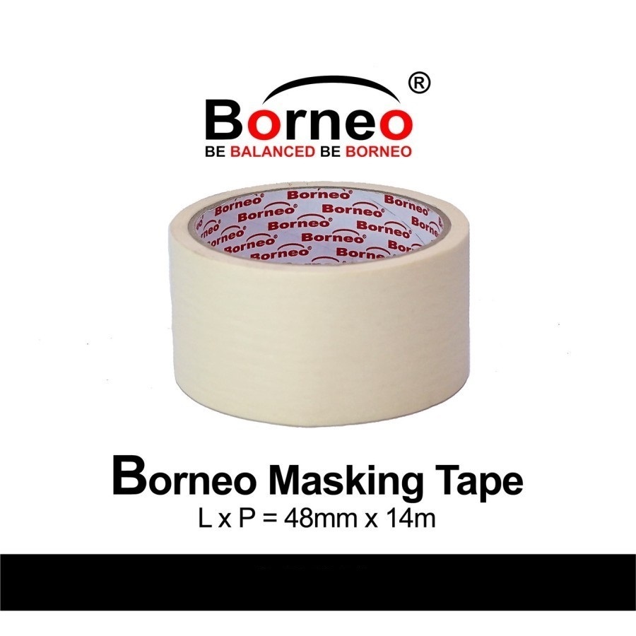 

MASKING TAPE BORNEO 48 MM CORE MERAH (1 PCS) / Lakban Kertas 48mm
