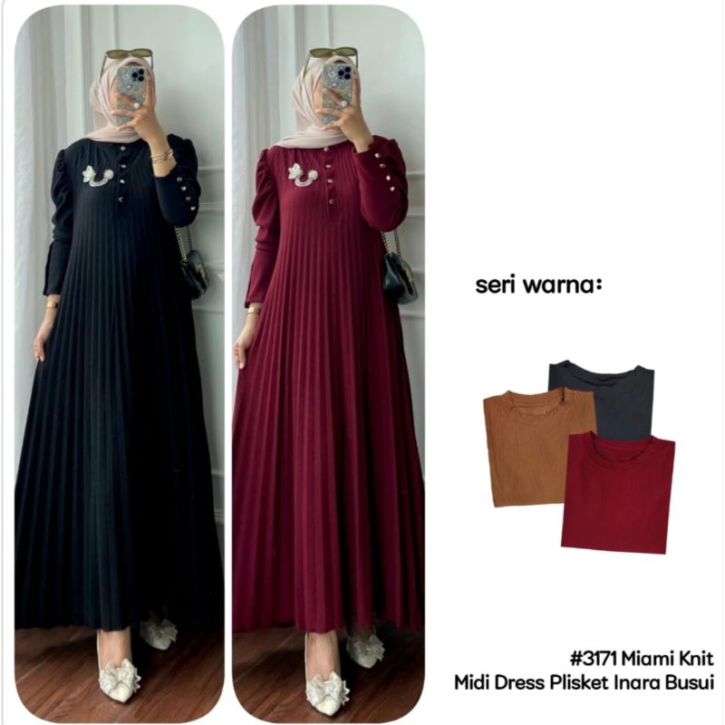 Midi dress plisket inara by clarke