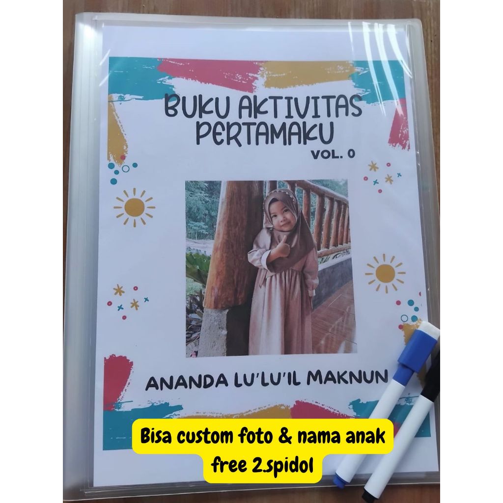 

BUKU WORKSHEET AKTIVITAS PERTAMAKU UKURAN A4 BISA CUTOM FOTO & NAMA