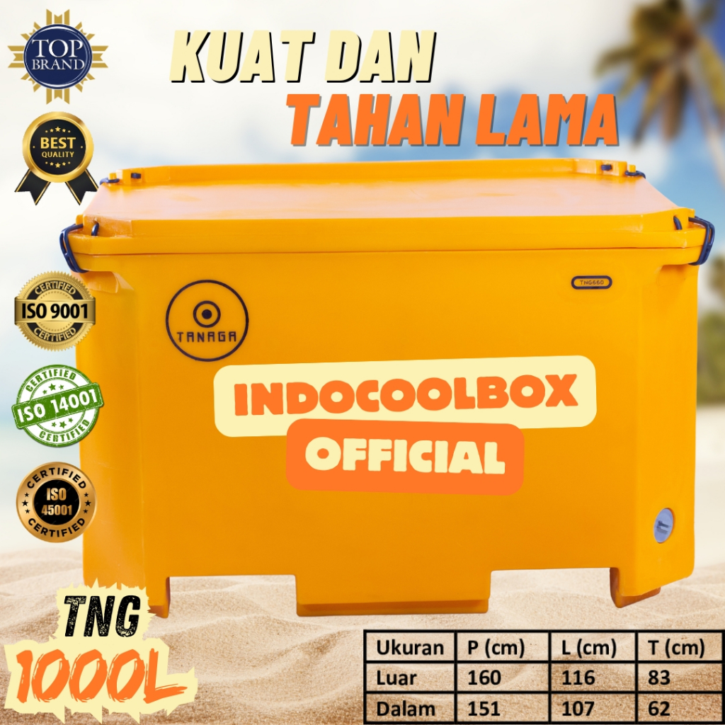 Cooler Box Tanaga 1000 Liter Termos Es Kotak Tempat Es Batu Daging Ikan Coolbox Ice Storage Fiber