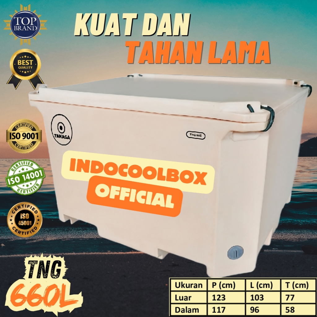 Cooler Box Tanaga 660 Liter Termos Es Kotak Tempat Es Batu Daging Ikan Coolbox Ice Box Fiber