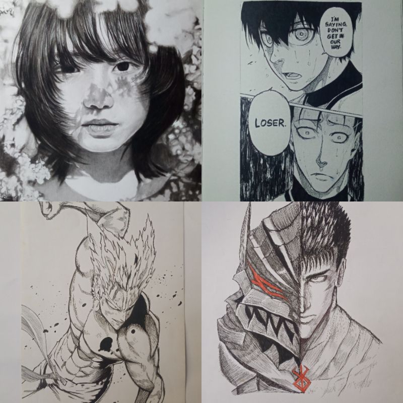 

JASA GAMBAR ANIME, SKETSA WAJAH, DLL (HITAM & PUTIH) BISA REQUEST