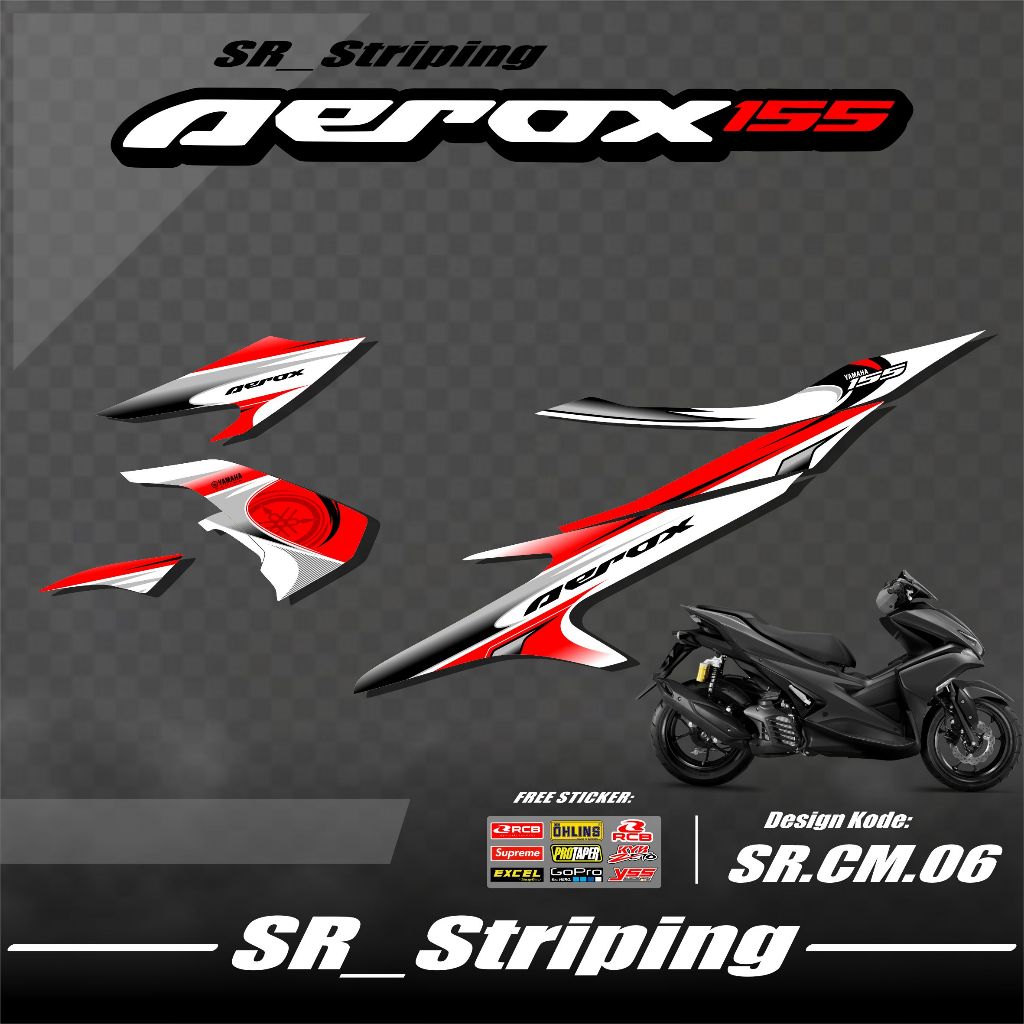 Striping Aerox Lama  Variasi - Stiker Aerox 155 Old - Variasi Aerox Lama - Striping Aerox 155 Old Va