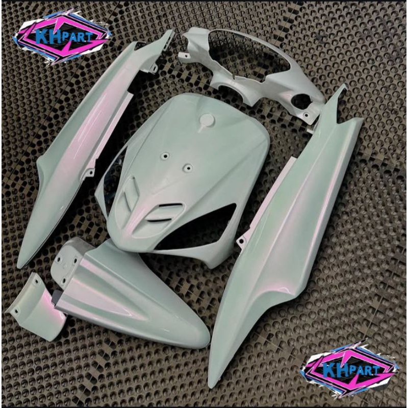 BODY SET HALUS YAMAHA MUO SPORTY WARNA PUTIH LEMBAYUNG UNGU