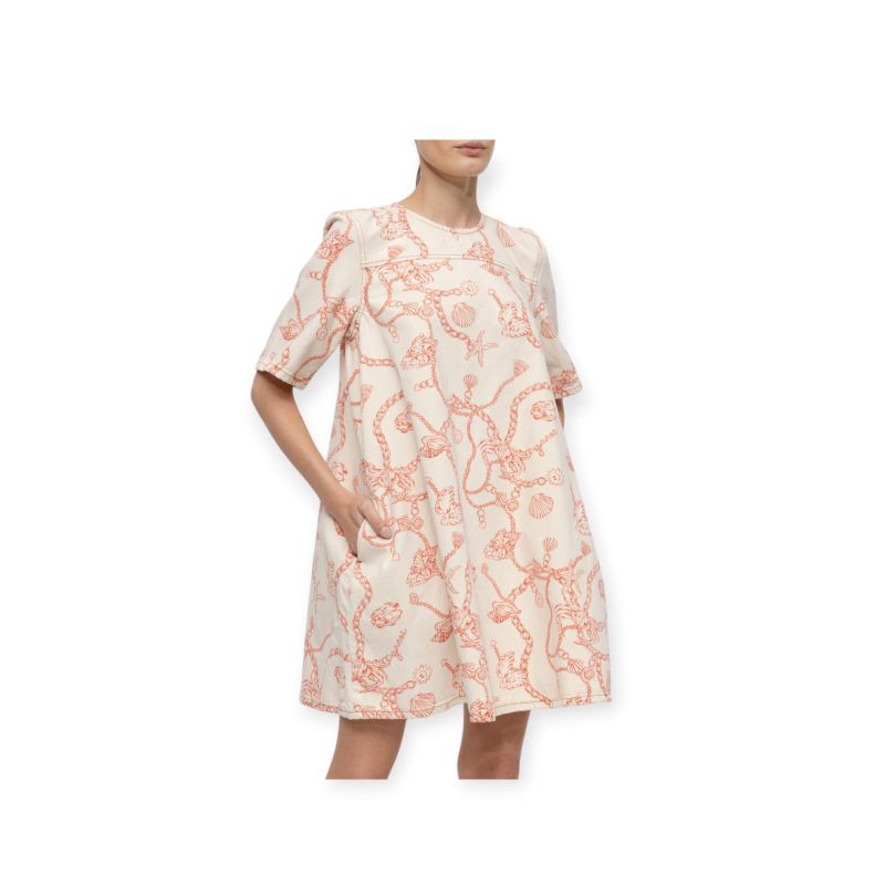 Ganni Red Printed Mini Dress