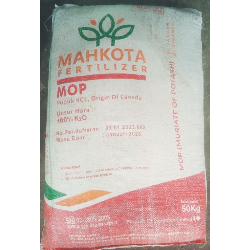 Pupuk KCL*MahkotaMOP*Origin of Canada_Kemasan Repack 1 Kg.