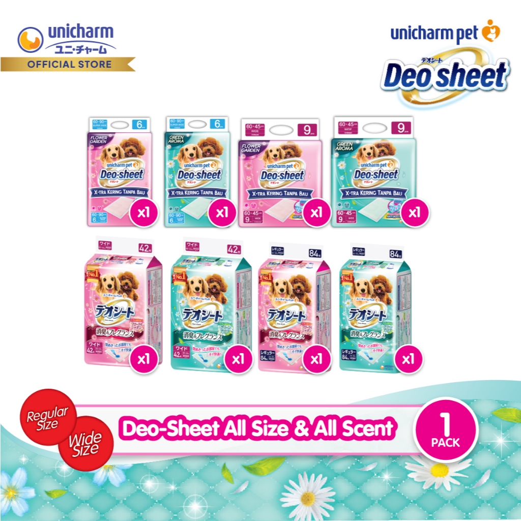 Deo Sheet All Size & All Scent - Underpad Anjing 1 Pack Unicharm Pet