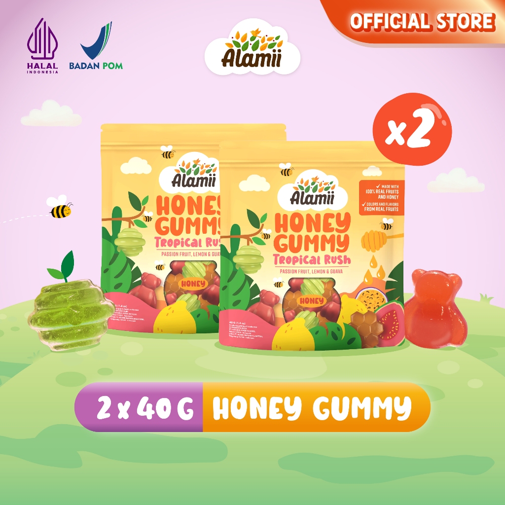 

Alamii Honey Gummy - Tropical Rush (Pack of 2 x 40G)