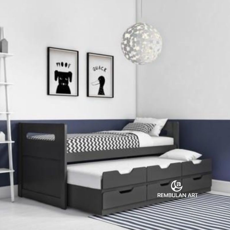 TEMPAT TIDUR TINGKAT 3 LACI SORONG MINIMALIS