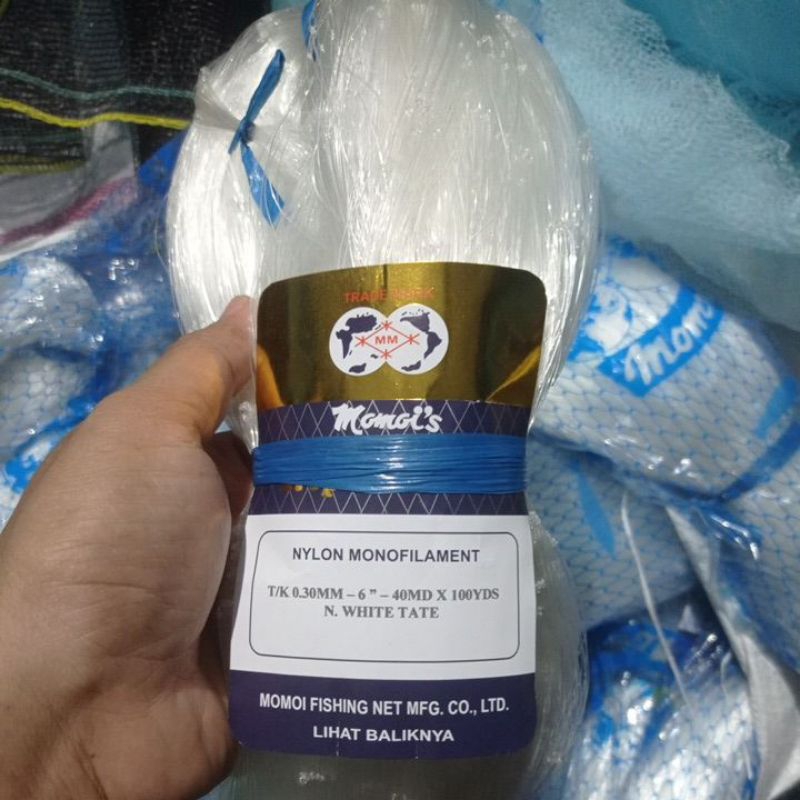 Jaring Ikan Momoi 0.30 6 inchi 40Md/100Yds Tate Mata Malang Jaring Ikan Bawal Pukat Ikan