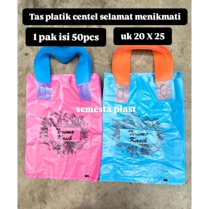

TAS PLASTIK CENTEL ISI 50pcs ukuran 20 X 25 / Tas plastik centel selamat menikmati