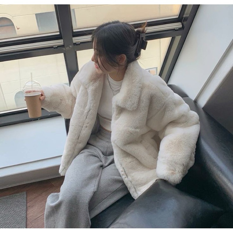 Sweater Jacket Zip Crope Sherpa Bulu Domba