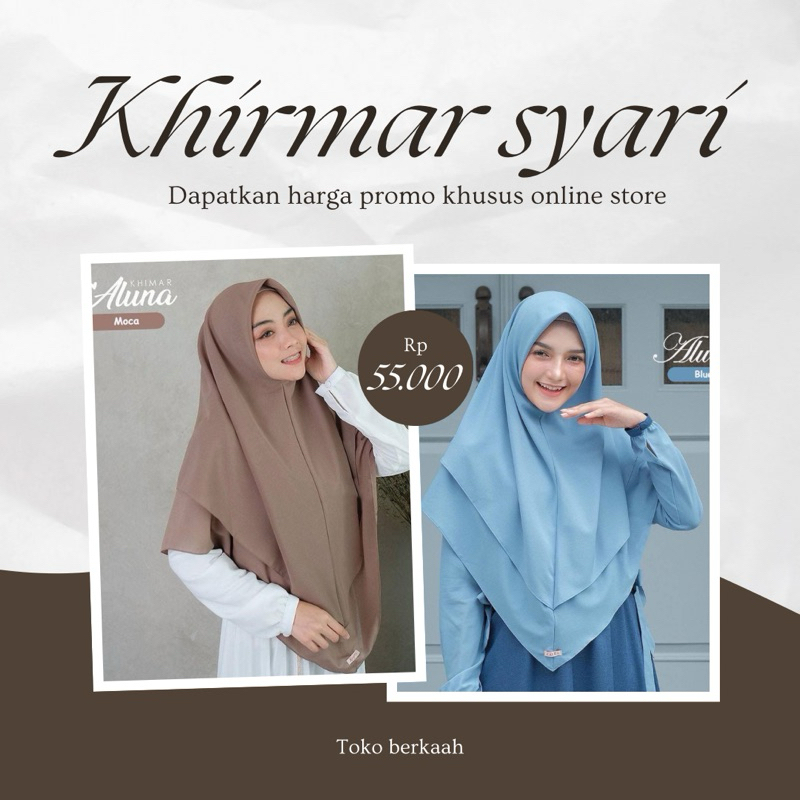 Khimar syari Zayra aluna hijab dua layer / jilbab syari jumbo