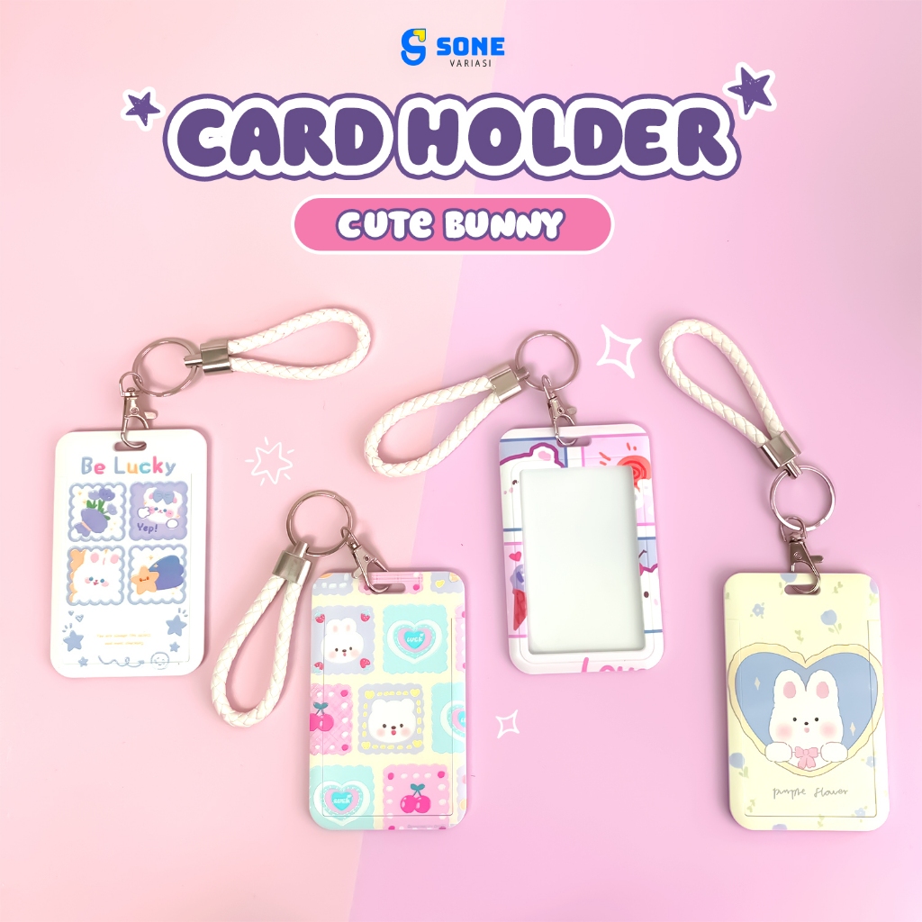 

ID Card Holder Cute Bunny Lucu – Hardcase Kartu Nama + Gantungan Strap