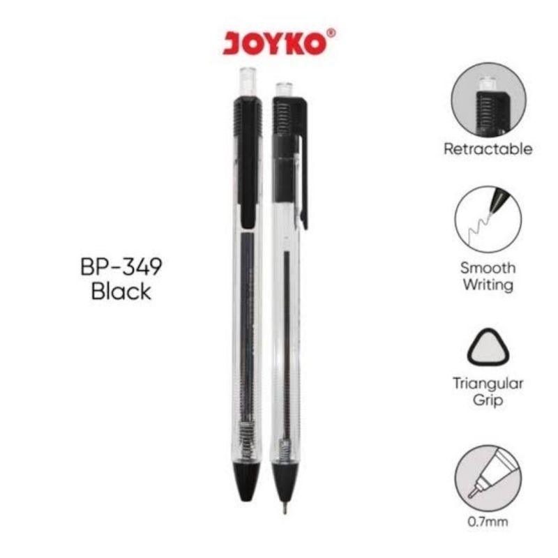

Ballpen / Ballpoint / Pulpen / Pen Joyko BP-349 Vokus Trans 0.7mm ( 1box isi 12pcs )