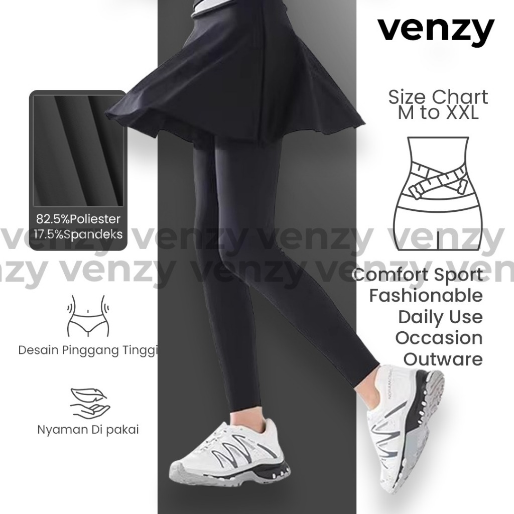 Legging Rok Sport Wanita Hijab – Celana Rok Olahraga High Waist | Gym, Yoga, Running