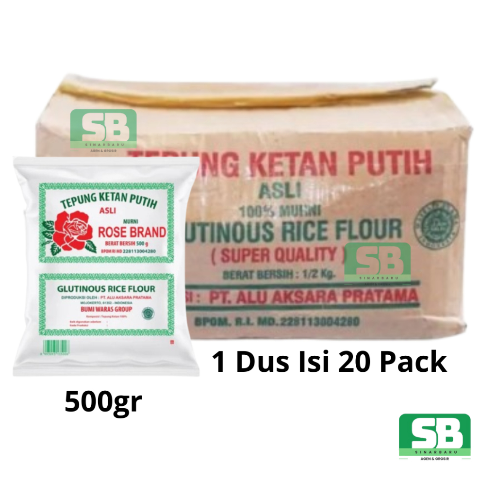 

Tepung Ketan Rose Brand 20 Pack Grosir 1 Dus