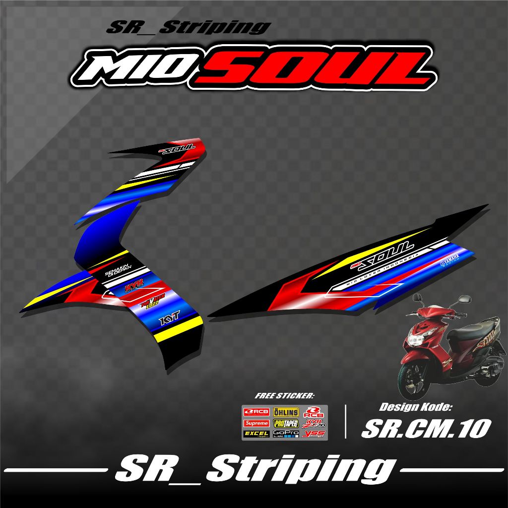 Striping Sticker Mio Soul Karbu Variasi ( Hologram ) Stiker Mio Soul Karbu ( KEREN ) Variasi Mio Sou