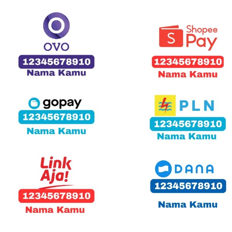 JASA Stiker Rekening Whatsaap Bebas Ongkir || Rekening E - Wallet