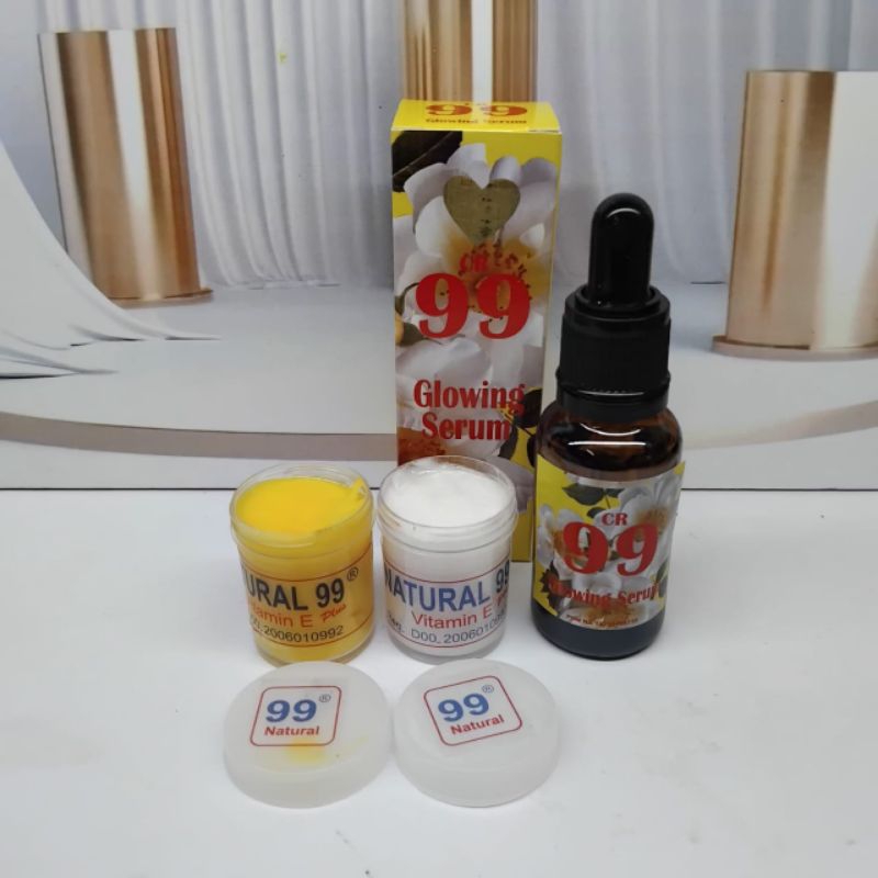 (paket) Cream Natural Cr Siang dan Malam 3in1