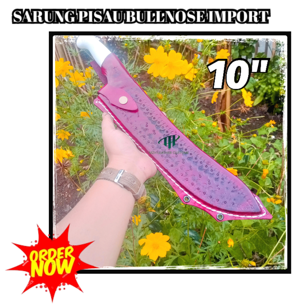 sarung pisau tramontina bullnose 25 cm 10'' kulit asli premium