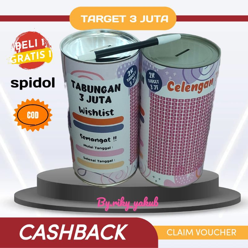 Celengan Target JUMBO buka tutup permanen target 3 juta get 5 k celengan