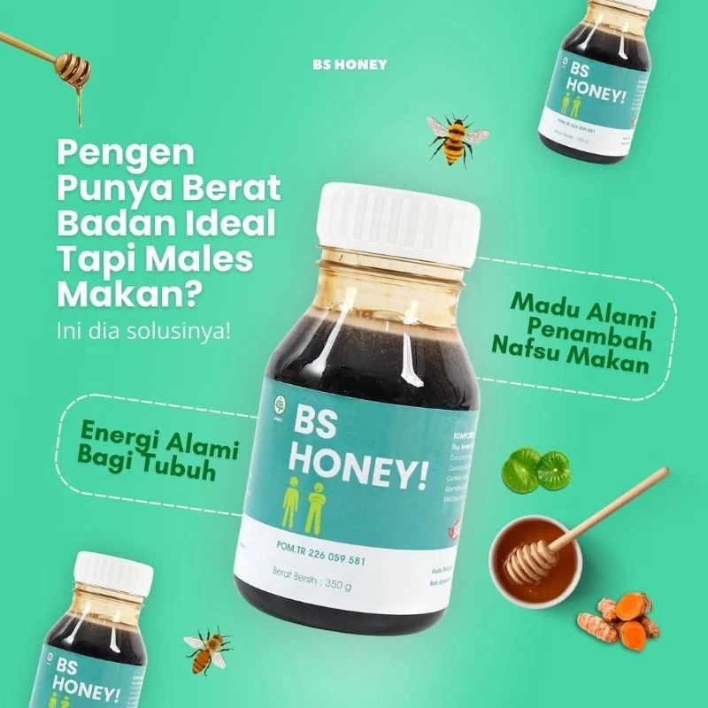 Madu Kesehatan BS HONEY 1 Botol - (BS HONEY Penggemuk Badan)