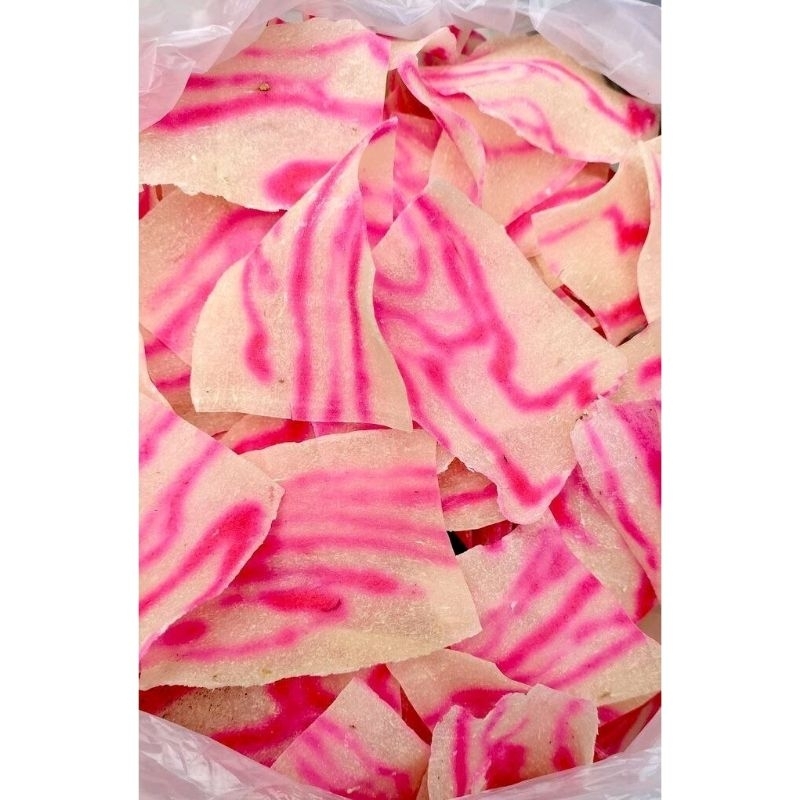 Free packing  500 gr krupuk singkong loreng krupuk merah putih krupuk pohong enak murah