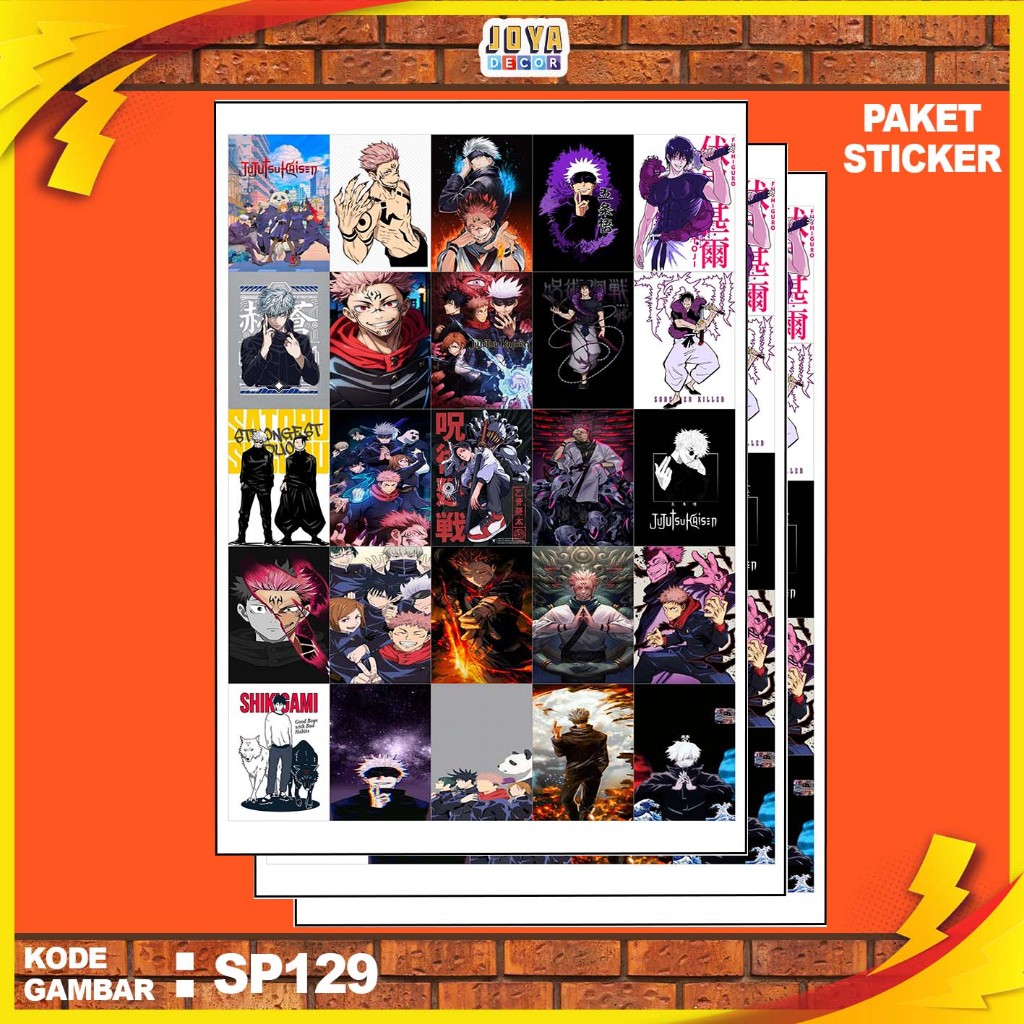 

GAMBAR STICKER JUJUTSU KAISEN / STIKER JUJUTSU KAISEN / PAKET STIKER JUJUTSU KAISEN PER 25 PCS / KODESP129