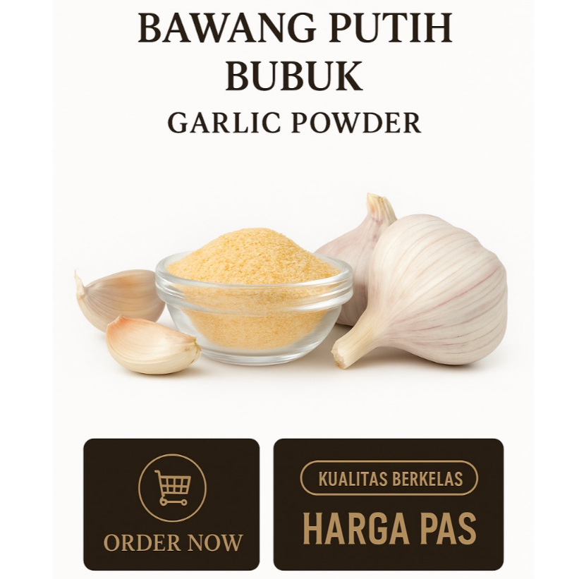 

GARLIC POWDER - BAWANG PUTIH BUBUK 1 KG MURNI HALAL IMPORT BERKUALITAS SUPER