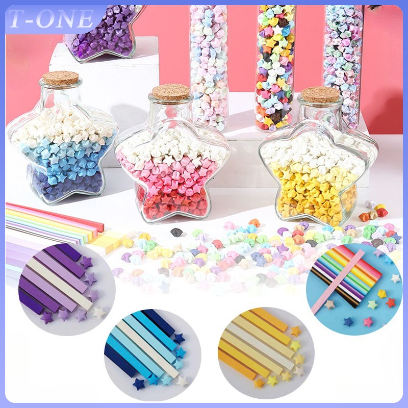 

540pcs Lucky Star Kertas/Origami Bintang/Kerajinan Tangan Origami/ Kertas Strip Quilling Paper Gradient Color/lucky Star Craft Handmade