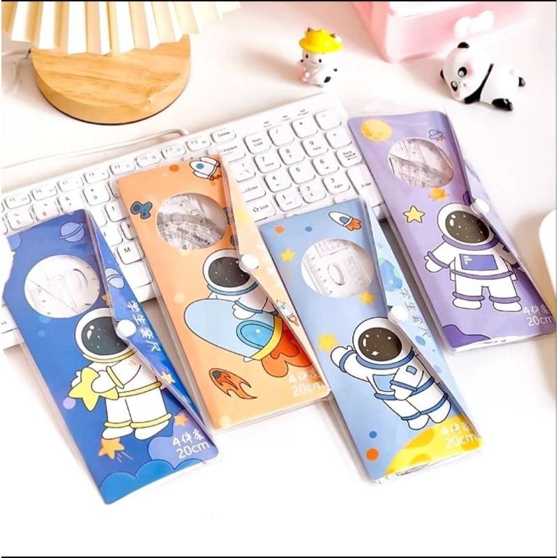 

Penggaris Set 20cm Ruler Lengkap Karakter Lucu 4 in 1