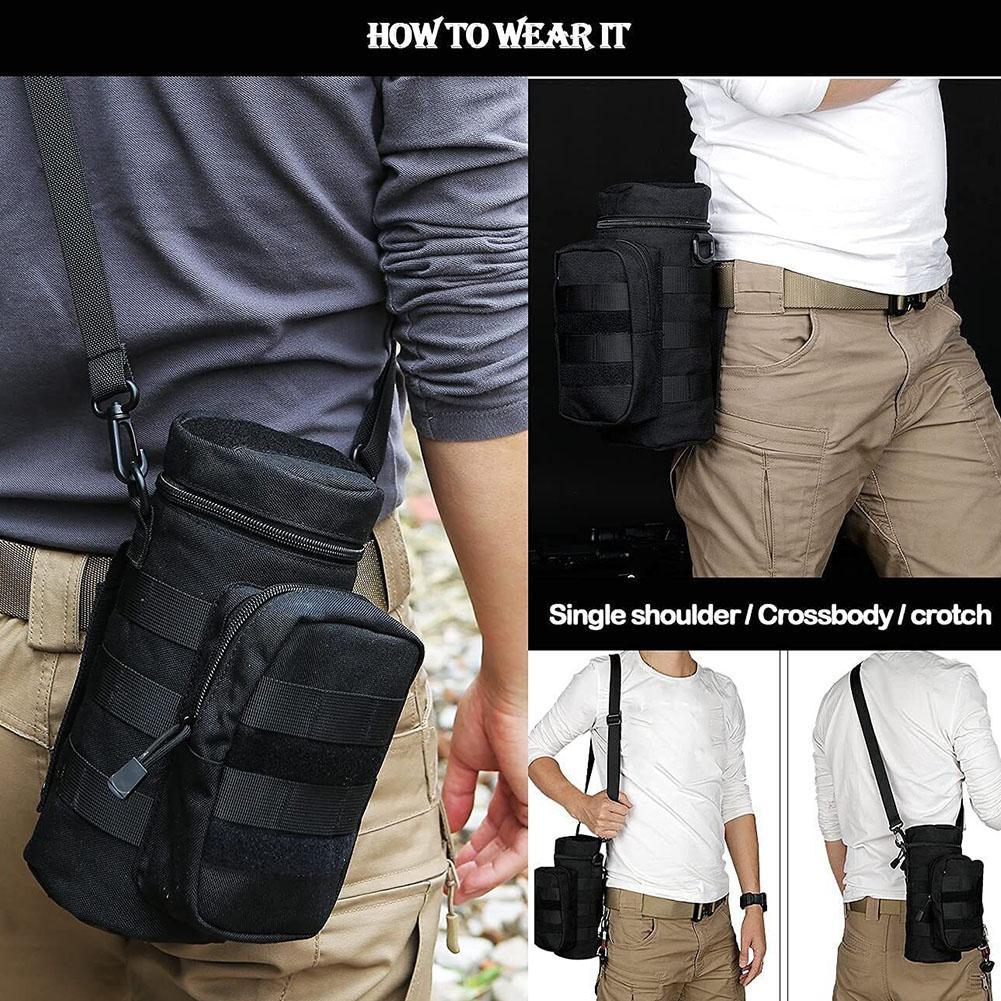 Tas Botol Sepeda Bisa Selempang Tactical | Kantong HP + Kait Metal