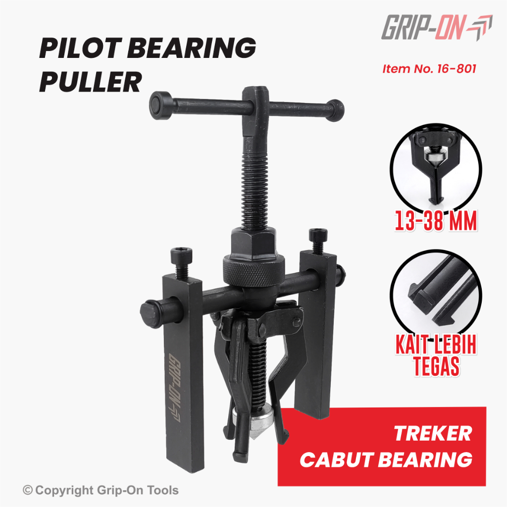 Grip-On Pilot Bearing Puller Treker Alat Cabung Bearing Dalam Grip-On
